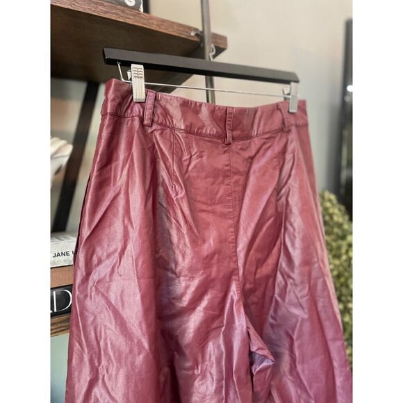 Nicholas Faux Leather Sofia Culottes Red Womens Size 8 - Picture 9 of 15